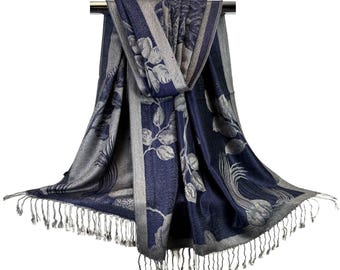 Dervivea French Satin Silk Long Headband Scarf Blue Ribbon Scarf Head Band Ponytail Hair Scarf Hairband Hair Tie Decorative Hair Accessories For Women And Girls Headdress (Blue