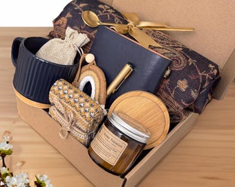 Scarf Gift Box for Her | Fall /Winter Gift Basket with Pashmina Scarf | Sympathy Gift Basket | Get Well Soon Sympathy Gift