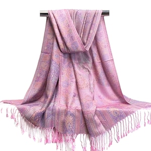 ★HILLDA★ Bohemian Paisley Scarf Pink 24FWSF2 SHOP - ACC - HILLDA