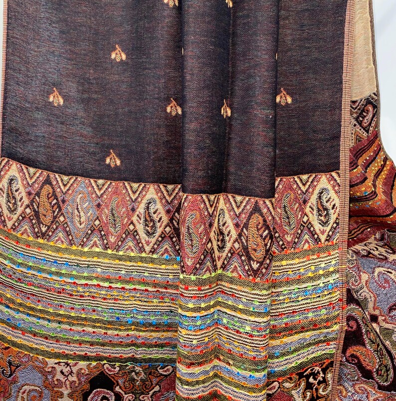 Burgundy Scarf | Reversible Winter Shawl Wrap for Women, Holiday Gift Idea, Blue, Brown Scarves, Warm Cozy Long Stoles Bild 17