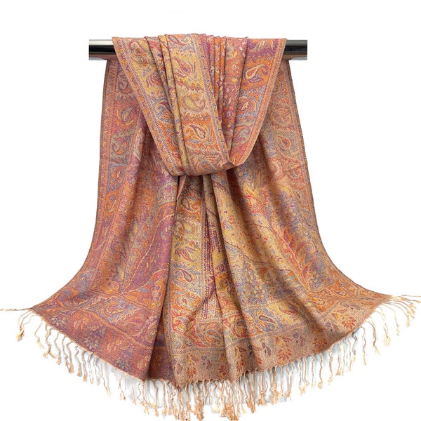 Silky Pashmina Scarves for Women | Festival Scarf Paisley Pashmina Bohemian Shawls | Head Covers Bridesmaids Gifts | Women's Fashion Scarves