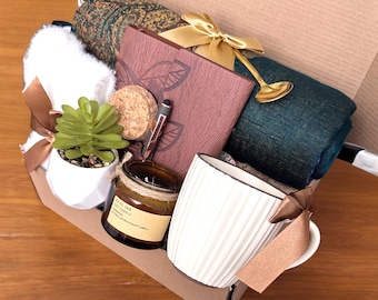 Sympathy Gift Basket, Hygge Gift Box with Scarf, Sending a hug, Thinking of you, Thank You gift, Encouragement gift, Sending Hugs & Love