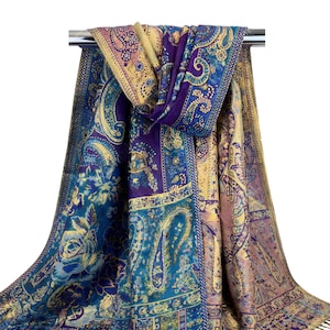 Purple Gold Sparkling Scarves for Women Festival Scarf Party Wear