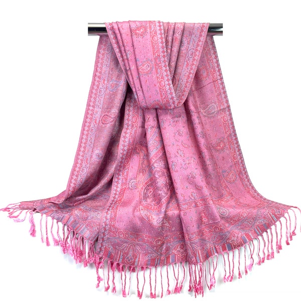 Light Pink Pashmina scarf | Festival Scarves and Shawls | Best Gift for Friends | Wedding Pashmina Bridesmaids Gift | Bohemian Rave Scarf