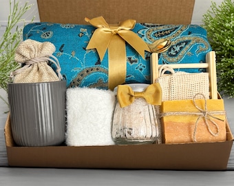 Hygge Gift Box for for Women – Gift Basket with Pashmina Scarf | Bridesmaid Gift | Traveller Gifts for her| Cozy Gifts, Sympathy Basket