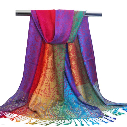 Rainbow Vine Paisley Pashmina Scarf - Paykoc Imports, Inc