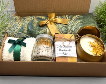 Cozy Graduation Gift Box for Her | Self Care Package with Green & Beige Scarf, Bridesmaids Gift Box, Congrats Grad
