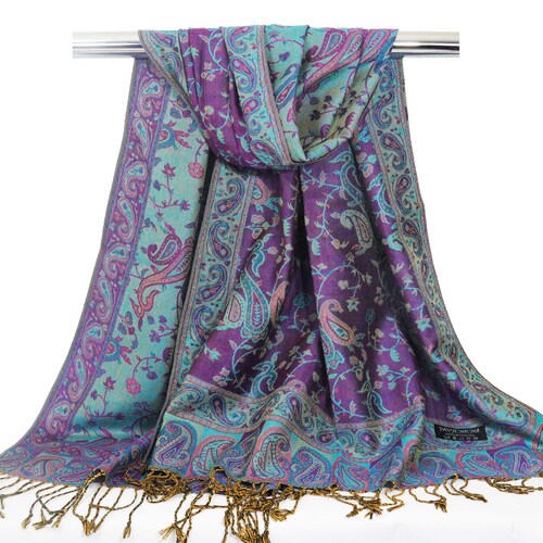 Pashmina Scarf Ladies Shawl Women Wrap Purple Blue Stole - Etsy