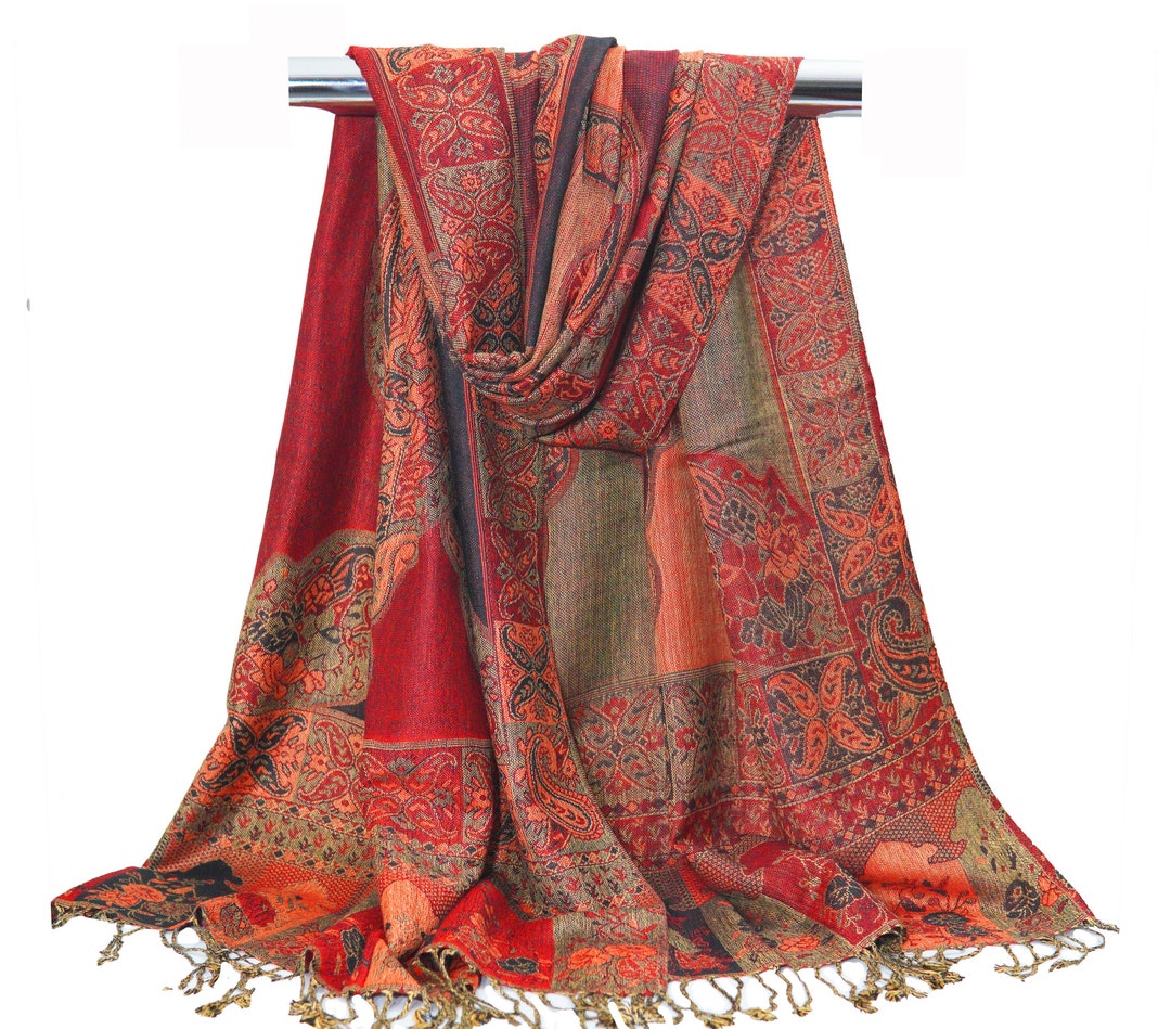 Silk pashmina shawl deals