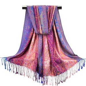 Multicolor Festival Pashmina Scarf | Bohemian Scarves and Shawls | Wedding Accessories | Rave Scarf | Gift for Her | Formal Shawl for Dress