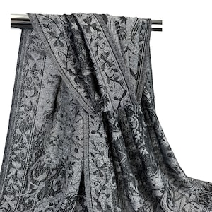 Heta Black Cotton Pashmina Scarf