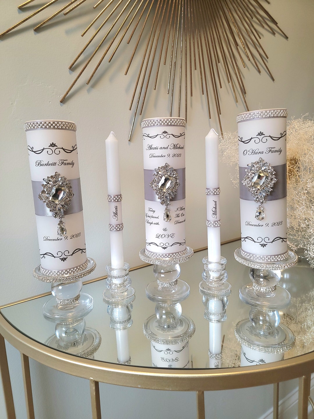 Wedding Unity Candle Ceremony Candle Set White Unity Candle Etsy