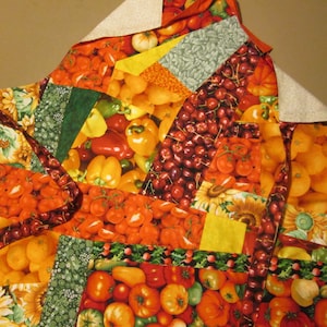 Apron; Fruit apron; Party apron;  Patchwork apron; Cotton patchwork apron