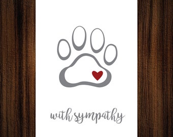 pet sympathy card etsy