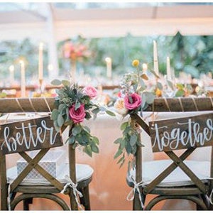 Better Together Sign Better Together Chair Signs Sweetheart Table Signs Mr and Mrs Chair Signs Bride and Groom Chair Signs Wooden image 1
