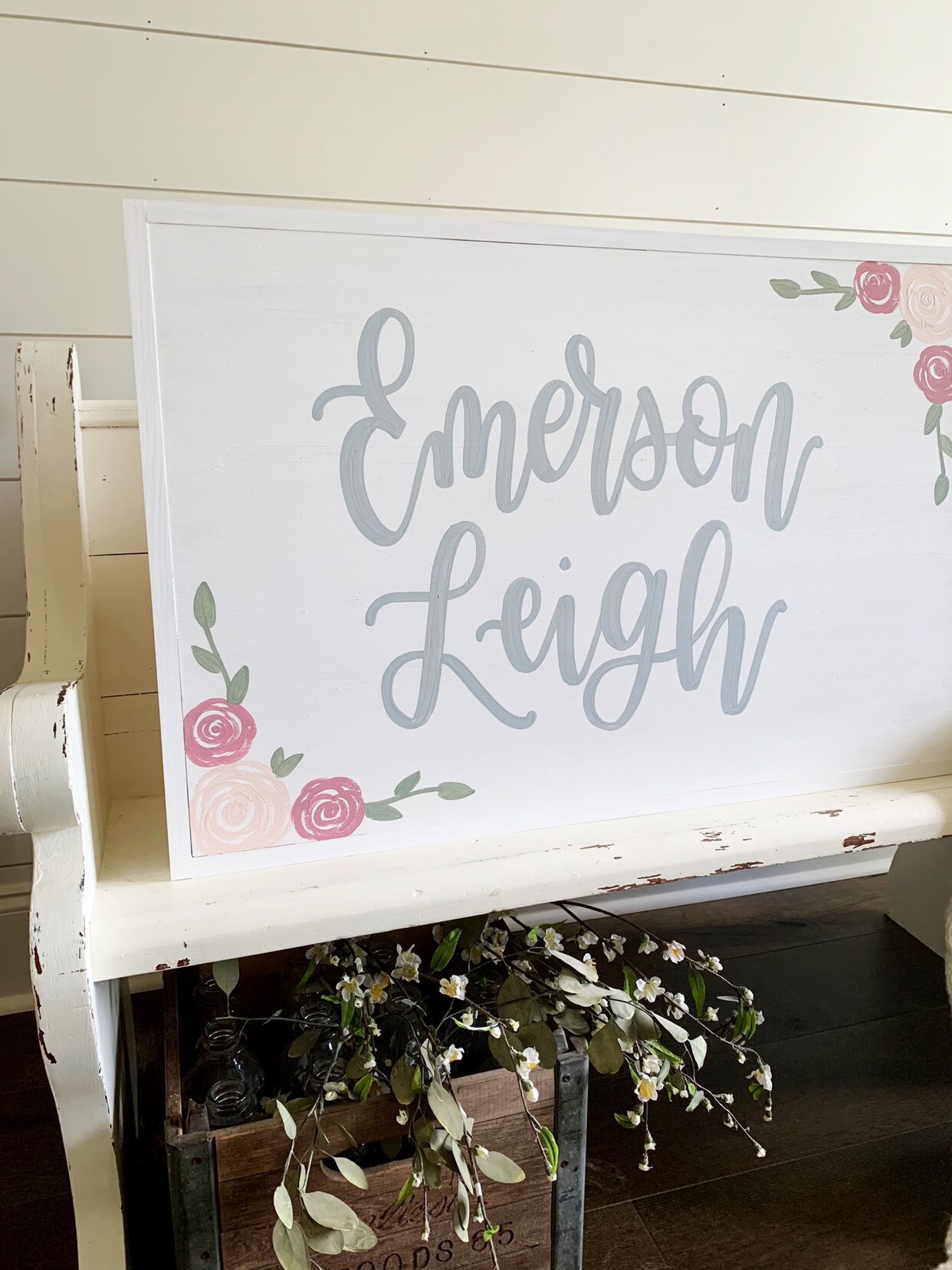 Baby Girl Nursery Name Sign Calligraphy Name Sign Personalized Etsy