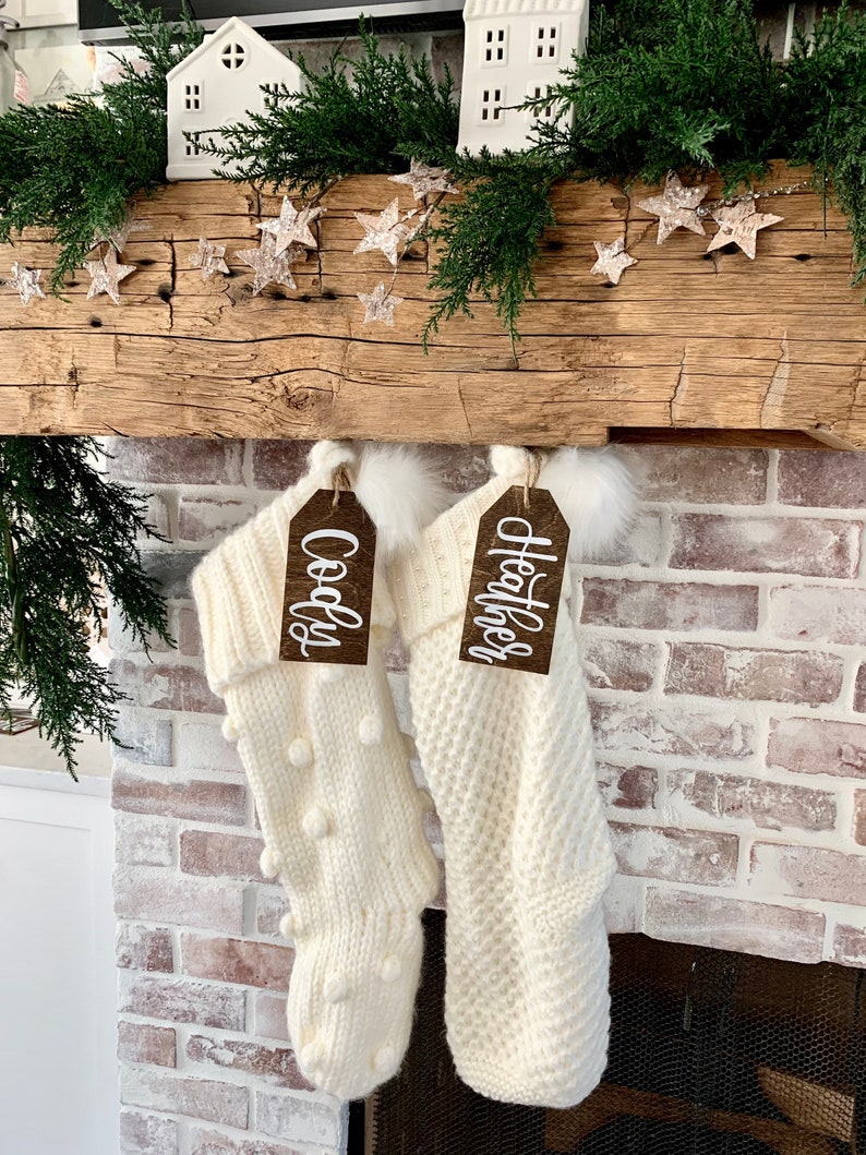 Personalized Stockings Stocking Tags Name Tags Rustic Etsy