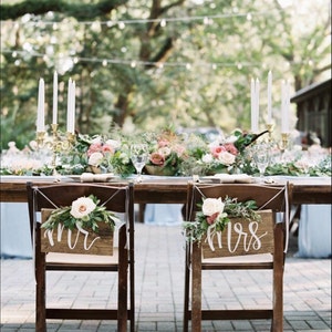 Mr And Mrs Chair Signs | Wedding Chair Signs | Rustic Wedding | Mr and Mrs Signs | Chair Signs | Wood | Decor