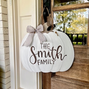 Pumpkin Door Hanger, Fall Door Hanger, Pumpkin Decor, Fall Wreaths Front Door, Hello Fall Sign, Front Door Sign, Pumpkin Wreath