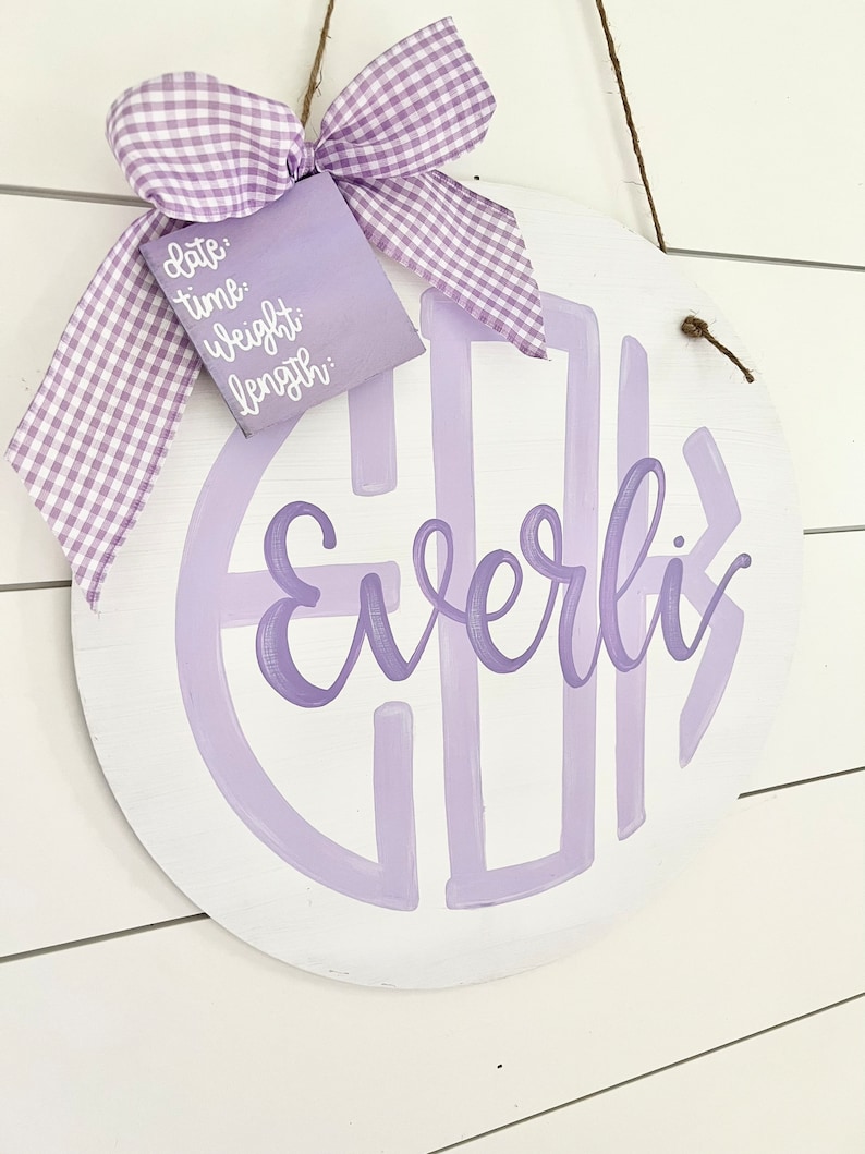 Hospital Door Hanger Girl Nursery Name Sign Baby Girl Birth Etsy