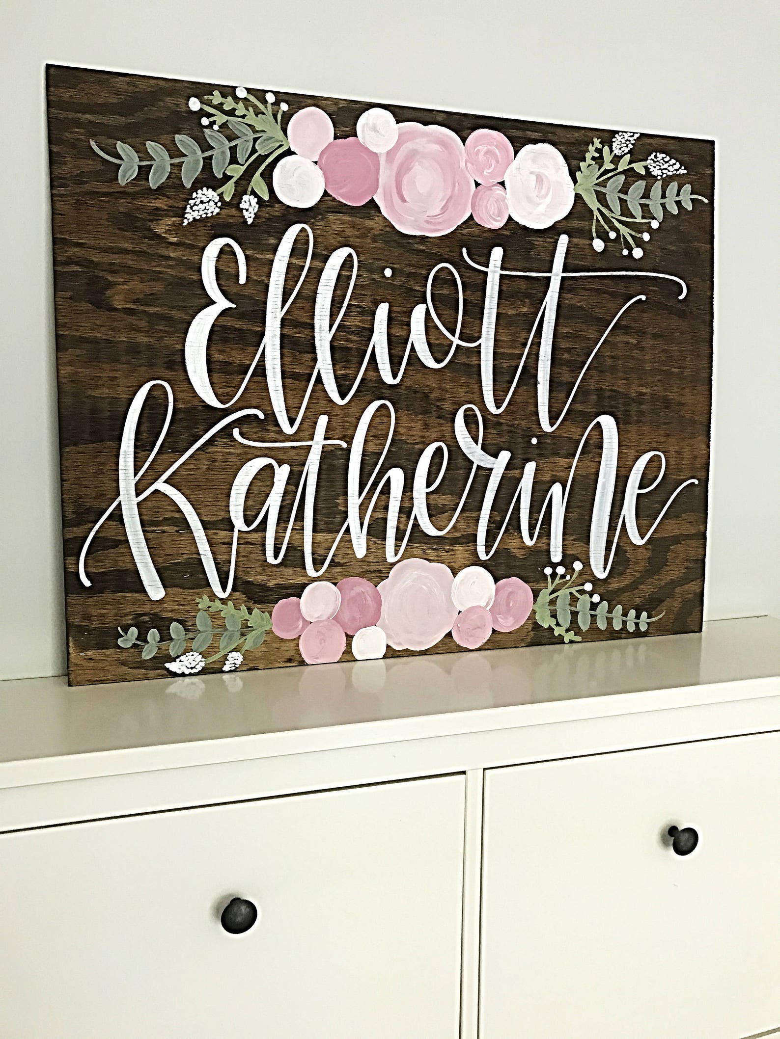 Nursery Name Sign Girl Wood Nursery Sign Personalized Nursery Etsy