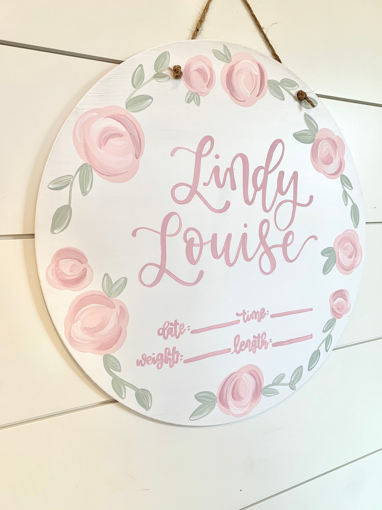 Hospital Door Hanger Girl Hospital Name Sign Birth Etsy