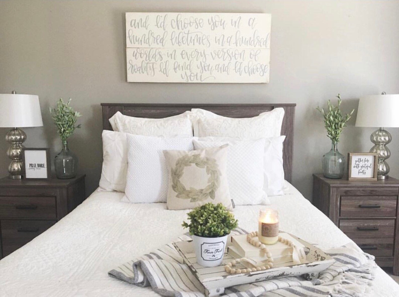 I Choose You Wood Sign Rustic Home Decor Bedroom Wall Etsy