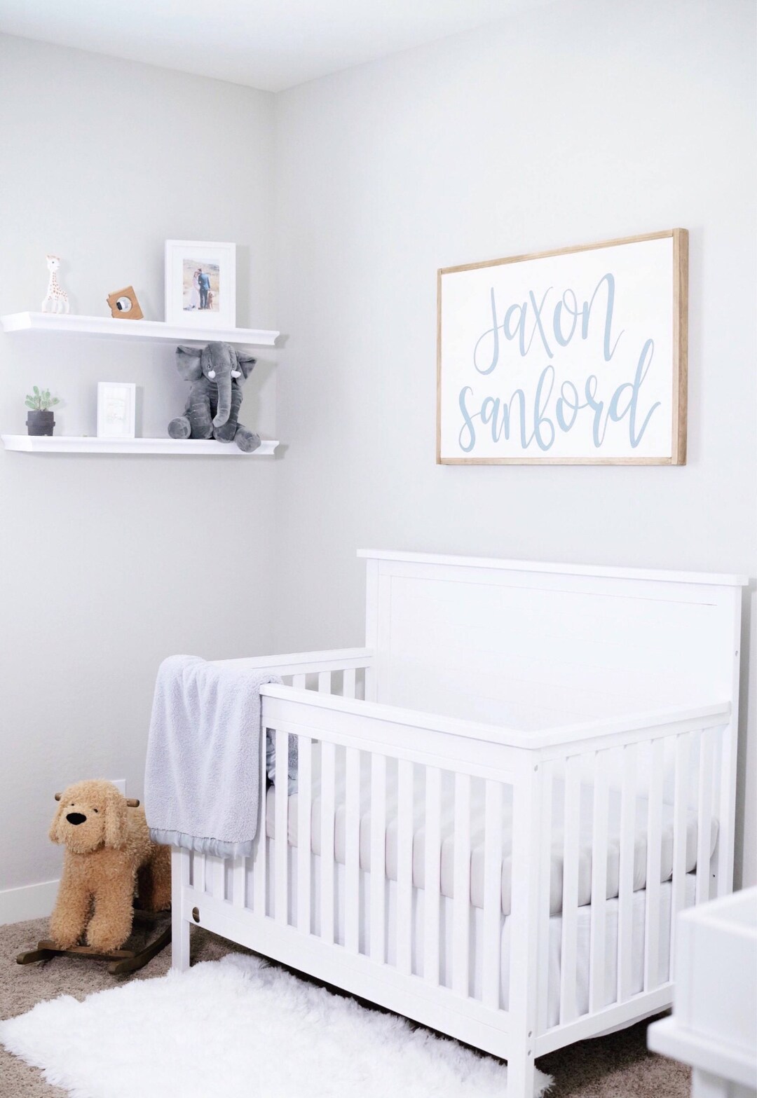Boy Nursery Decor | Boy Name Sign | Neutral Nursery Wall Decor ...