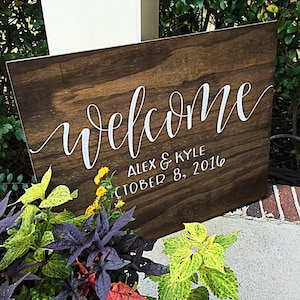 Wood Wedding Welcome Sign | Wedding Entrance Sign | Rustic Wedding Sign | Photo Prop | Wedding Date Sign | Rustic Wedding Decor | Guest Book