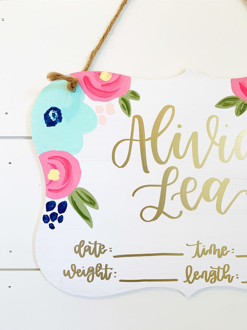 Hospital Door Hanger Girl Door Hanger Flowers Hospital Door Etsy