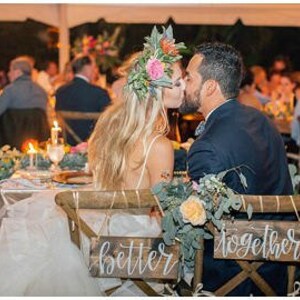 Better Together Sign Better Together Chair Signs Sweetheart Table Signs Mr and Mrs Chair Signs Bride and Groom Chair Signs Wooden image 3