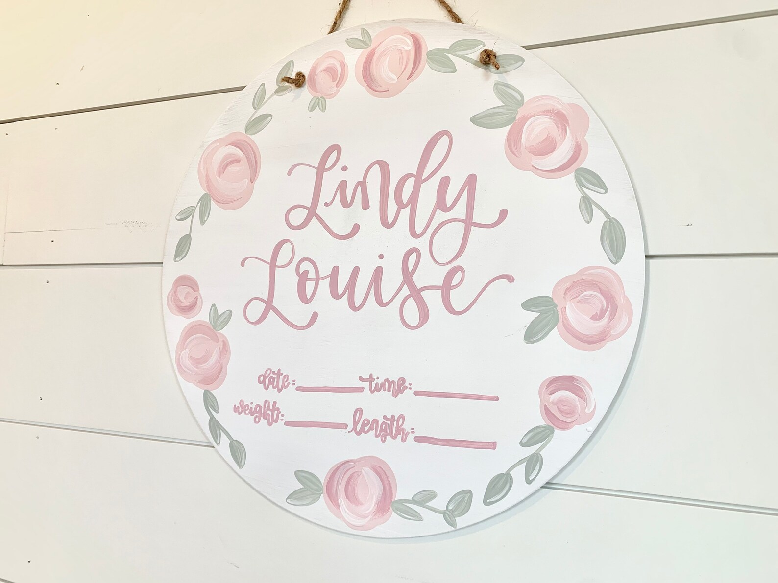 Hospital Door Hanger Girl Hospital Name Sign Birth Etsy