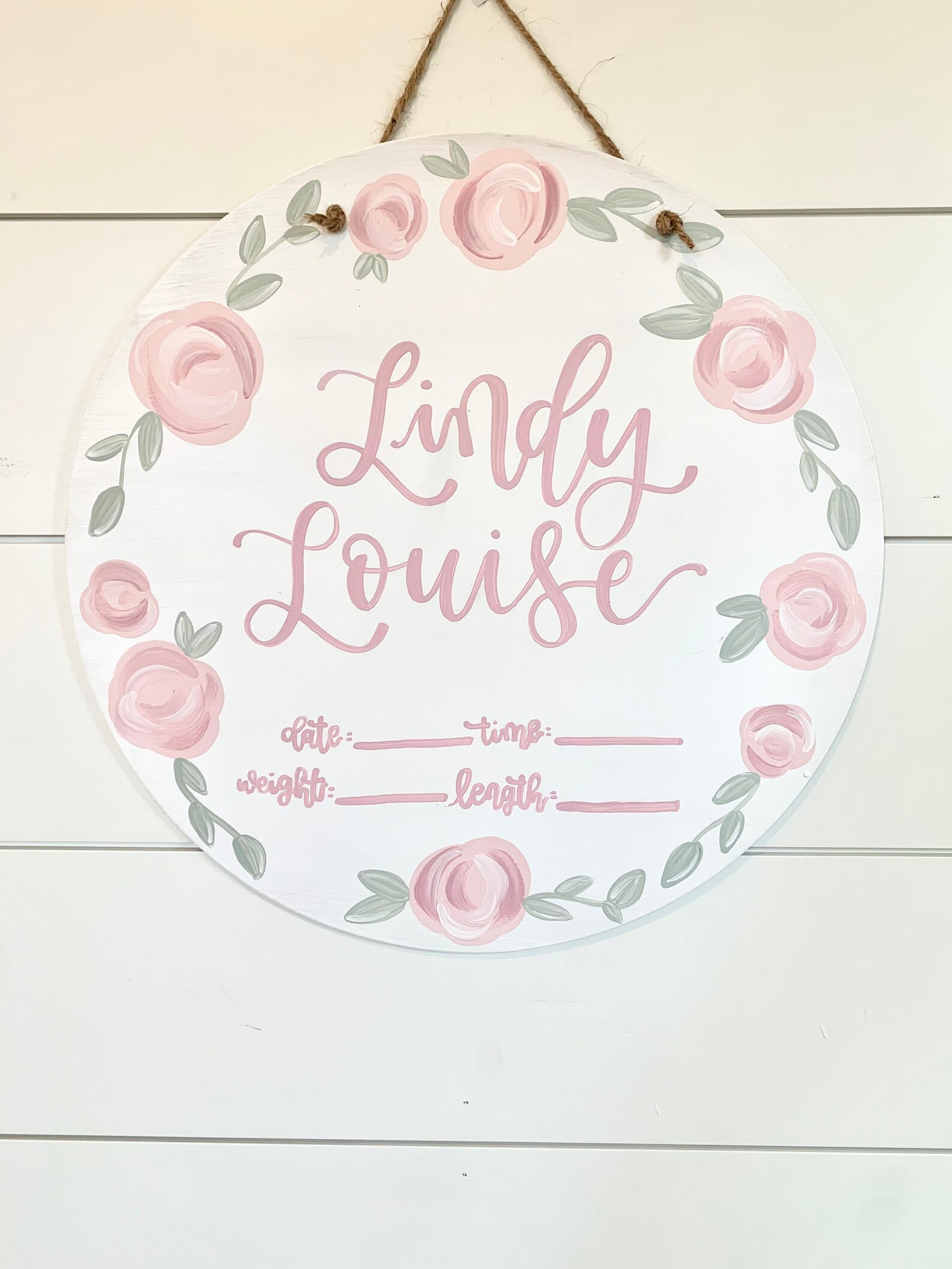 Hospital Door Hanger Girl Hospital Name Sign Birth Etsy