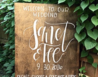 Wedding Welcome Sign | Rustic Wood Wedding Signage | Welcome To Our Wedding | Wedding Entrance Sign | Rustic Wedding Wood Decor | Barn Farm