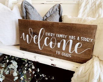 Every Family Has A Story, Rustic Home Decor, Wood Welcome Sign, Family Story Sign, This Is Us Wall Decor, Farmhouse Decor, Rustic Wall Decor