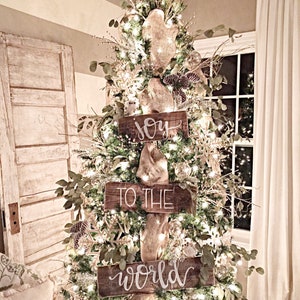 Joy to the World Wood Tree Signs | Christmas Tree Decor | Rustic Christmas Decor | Christmas Ornaments | Christmas Tree Decorations