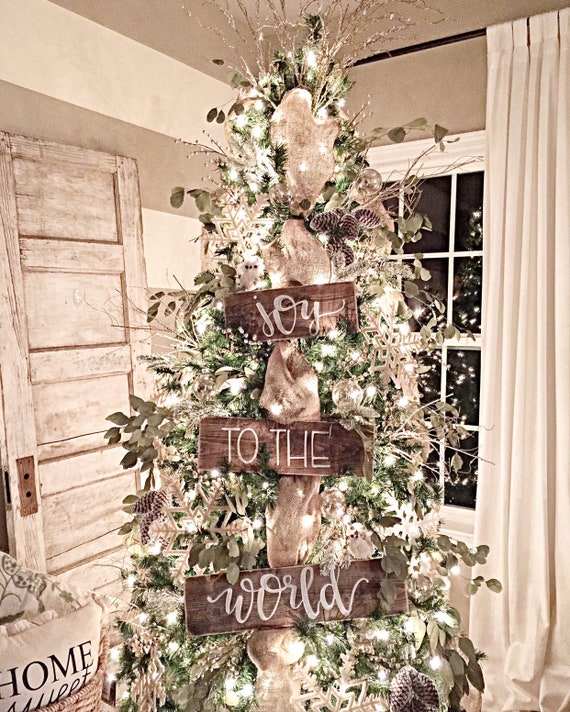 Joy to the World Wood Tree Signs Christmas Tree Decor Rustic Christmas  Decor Christmas Ornaments Christmas Tree Decorations 