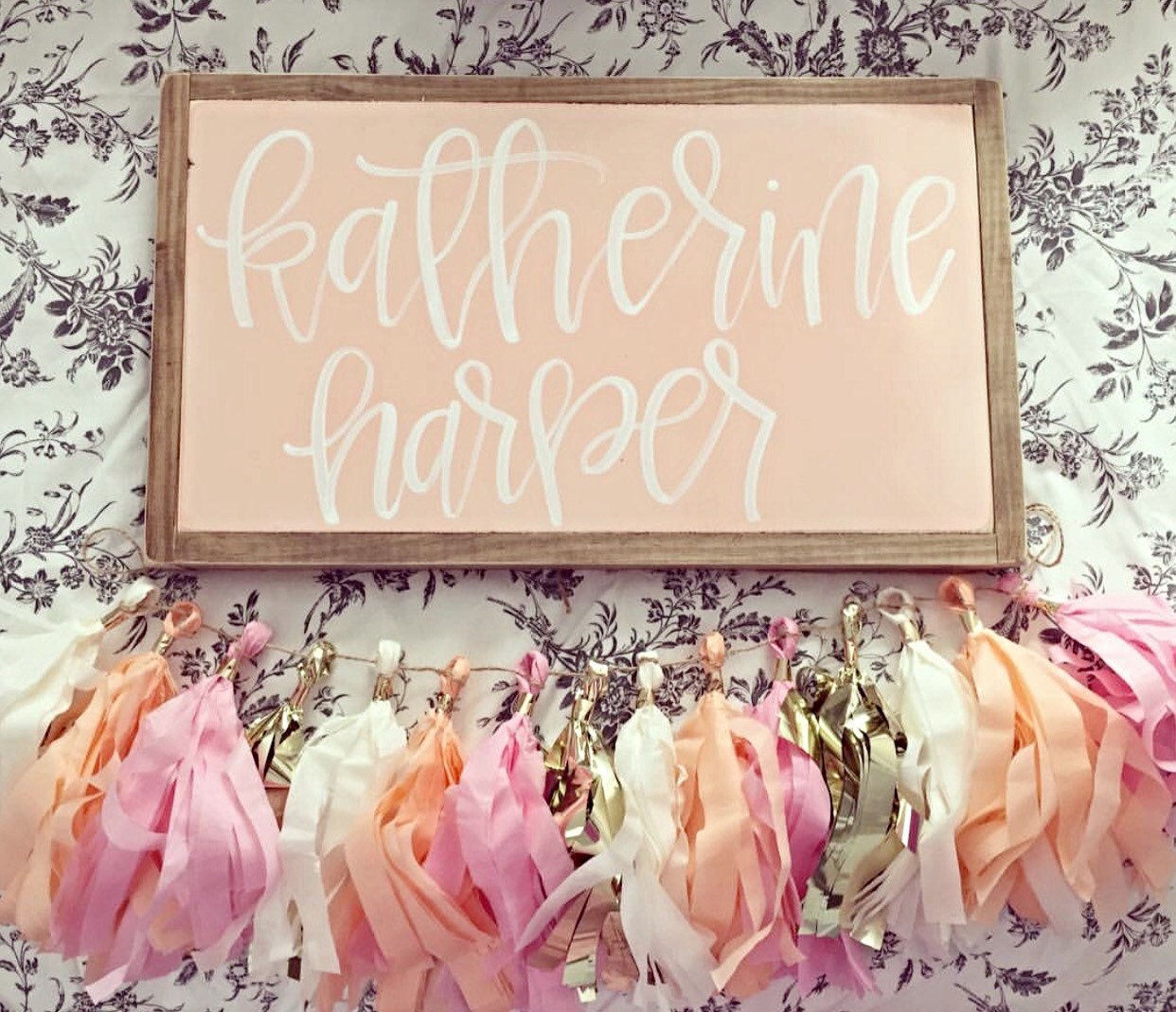 Nursery Decor Girl Nursery Wall Decor Hand Painted Name Etsy