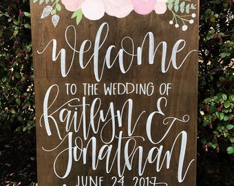 Wedding Welcome Sign | Wedding Entrance Sign | Personalized Wood Wedding Sign | Welcome To Our Wedding Sign | Rustic Wedding Decor