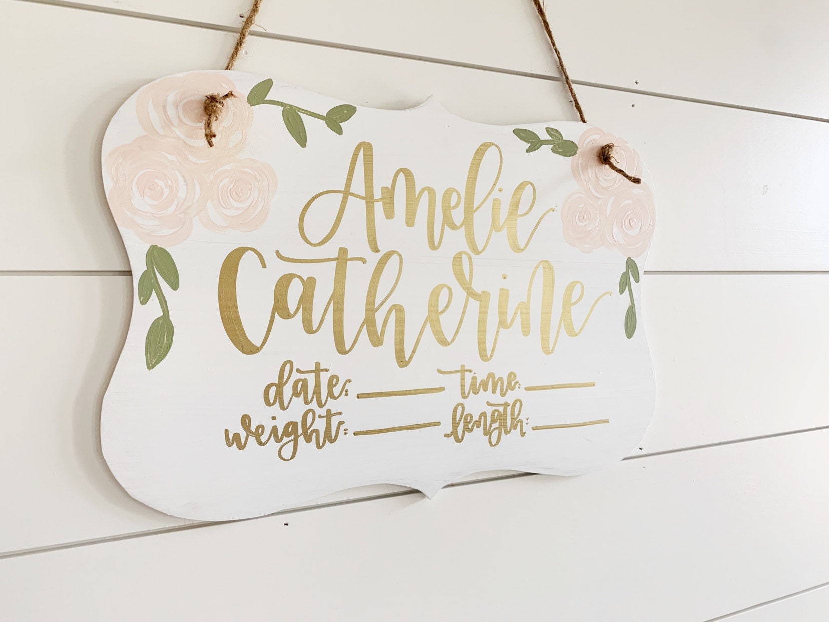 Home & Living Home Décor Navy Lambs Ear Baby Girl Door Hanger Birth