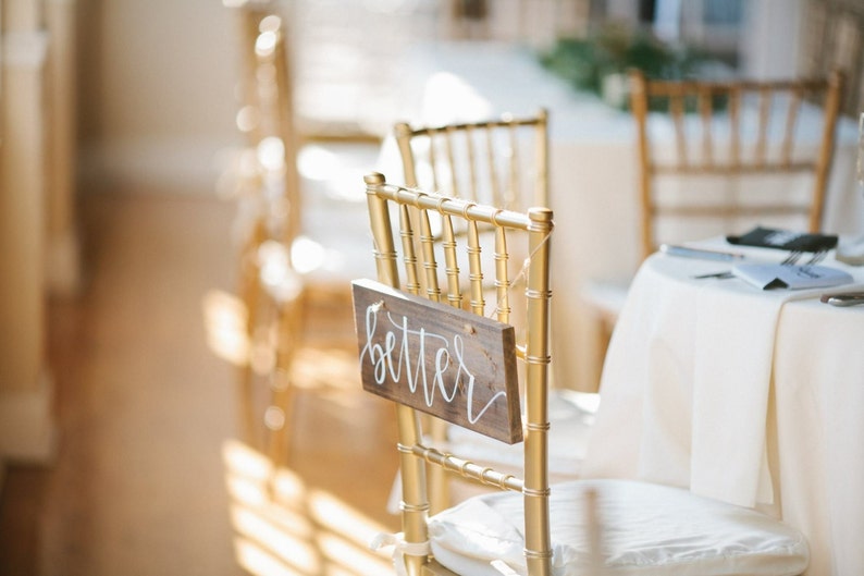 Better Together Sign Better Together Chair Signs Sweetheart Table Signs Mr and Mrs Chair Signs Bride and Groom Chair Signs Wooden image 4