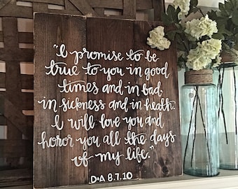 Wedding Vows | Rustic Decor | Wedding Prayer | Home Decor | Wood Wedding Signs | Wood Wedding Decor | Rustic Wedding Decor | Anniversary