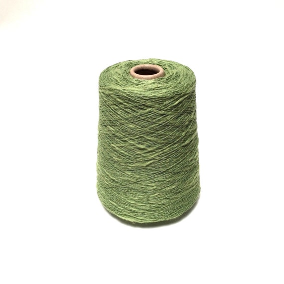 Weaving Yarn Green LINEN 1.1 Lbs. KNITTING WEAVING Crochet yarn on Cone to  Weave 