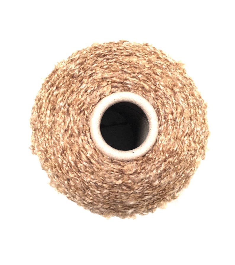 Gold Wool Blend Boucle Yarn Cone .6 LBS. Worsted Weight. KNITTING