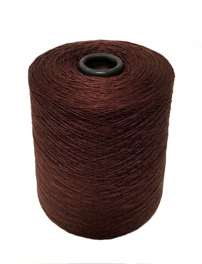 Brown Cotton Yarn Cone 1.3 Lbs Lace weight. KNITTING Etsy