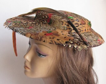 Vintage Vincent de Koven Feather Hat Vintage Vincent de Koven Mink Hat Circa/1950 main image 2