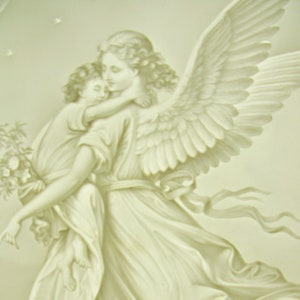 Angelic Themed  Illuminated Lithoplane Framed Picture