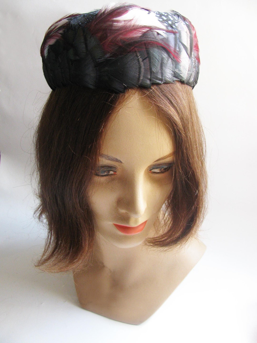 Vintage 1940s Pillbox Style Hat Covered in an Array of  display picture 1