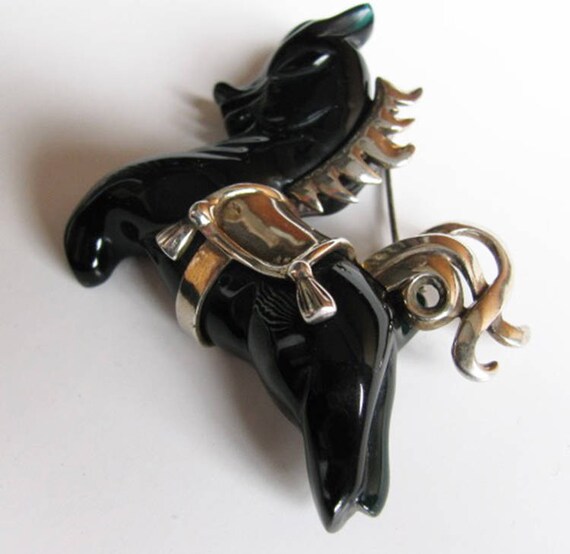 Galatith Galloping Horse Pin and Sterling Silver … - image 4