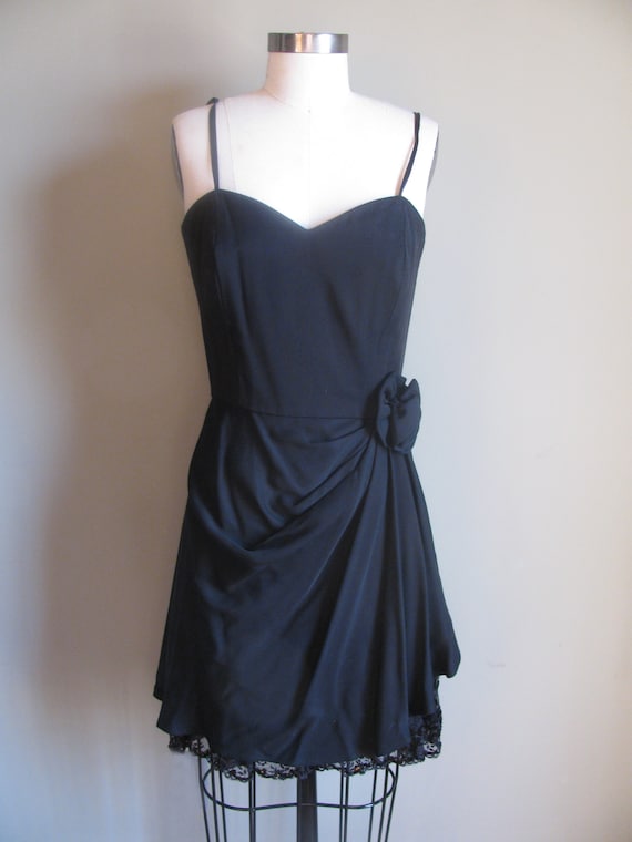 Vintage 1990s Black Evening Dress with Sequined L… - image 1
